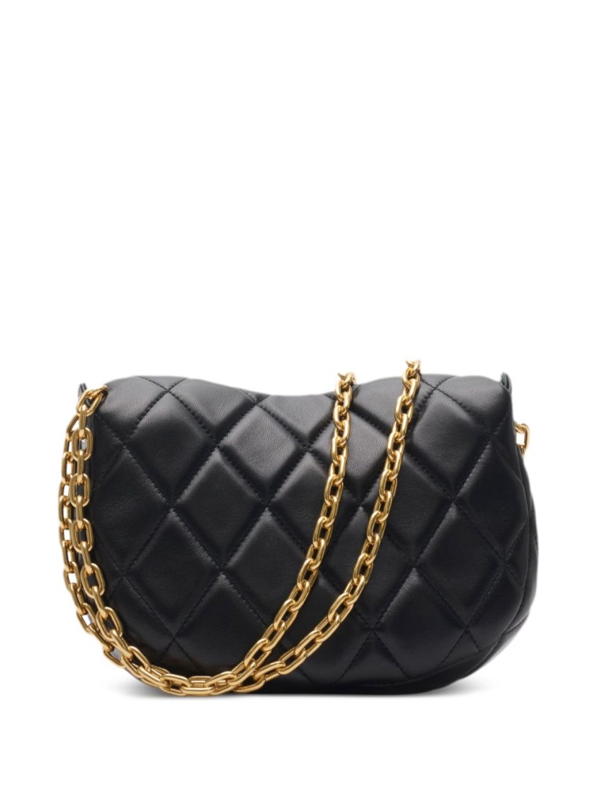 Burberry Rocking Medium Quilted Leather Shoulder Bag In Black