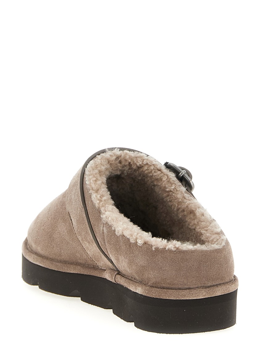 Brunello Cucinelli Suede Sabots With Sherling Lining Mule Brunello Cucinelli Suede Sabots With Sherling Lining Mule
