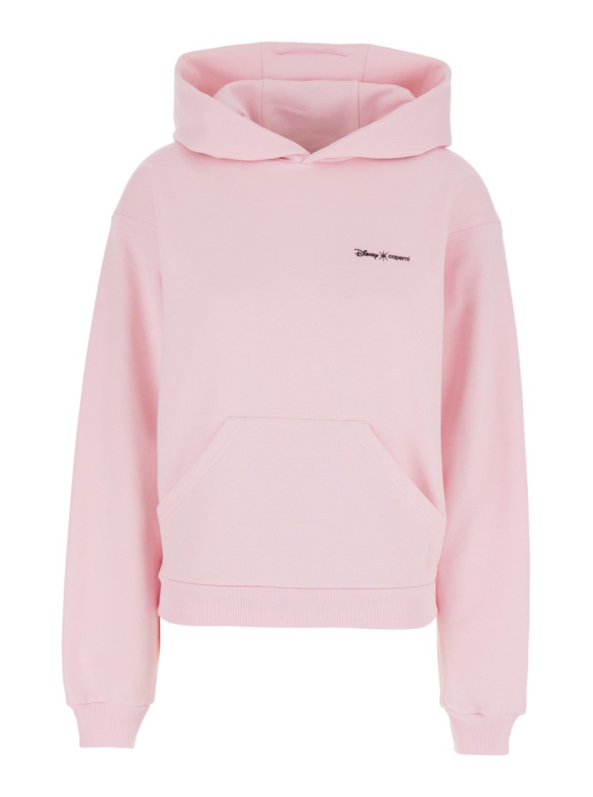 Disney X Coperni Pink Sweatshirt With Logo Lettering And Front Kangaroo Pocket
