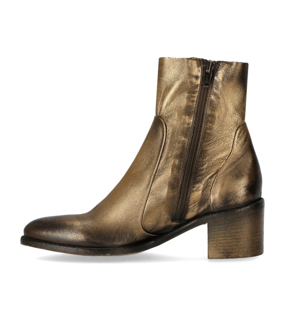 STRATEGIA STRATEGIA GEMMA GOLD HEELED ANKLE BOOT