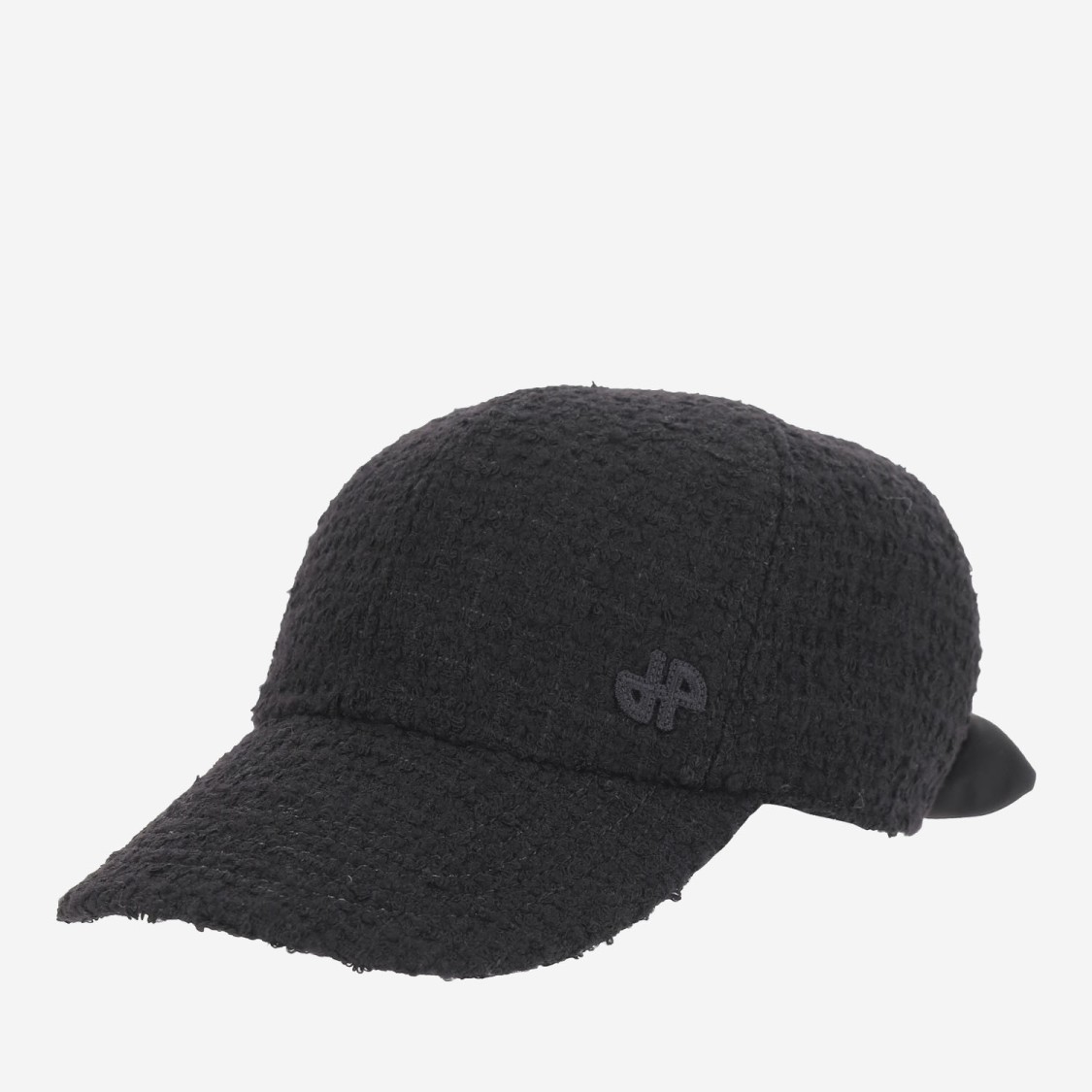 Patou Wool Tweed Baseball Cap In Black