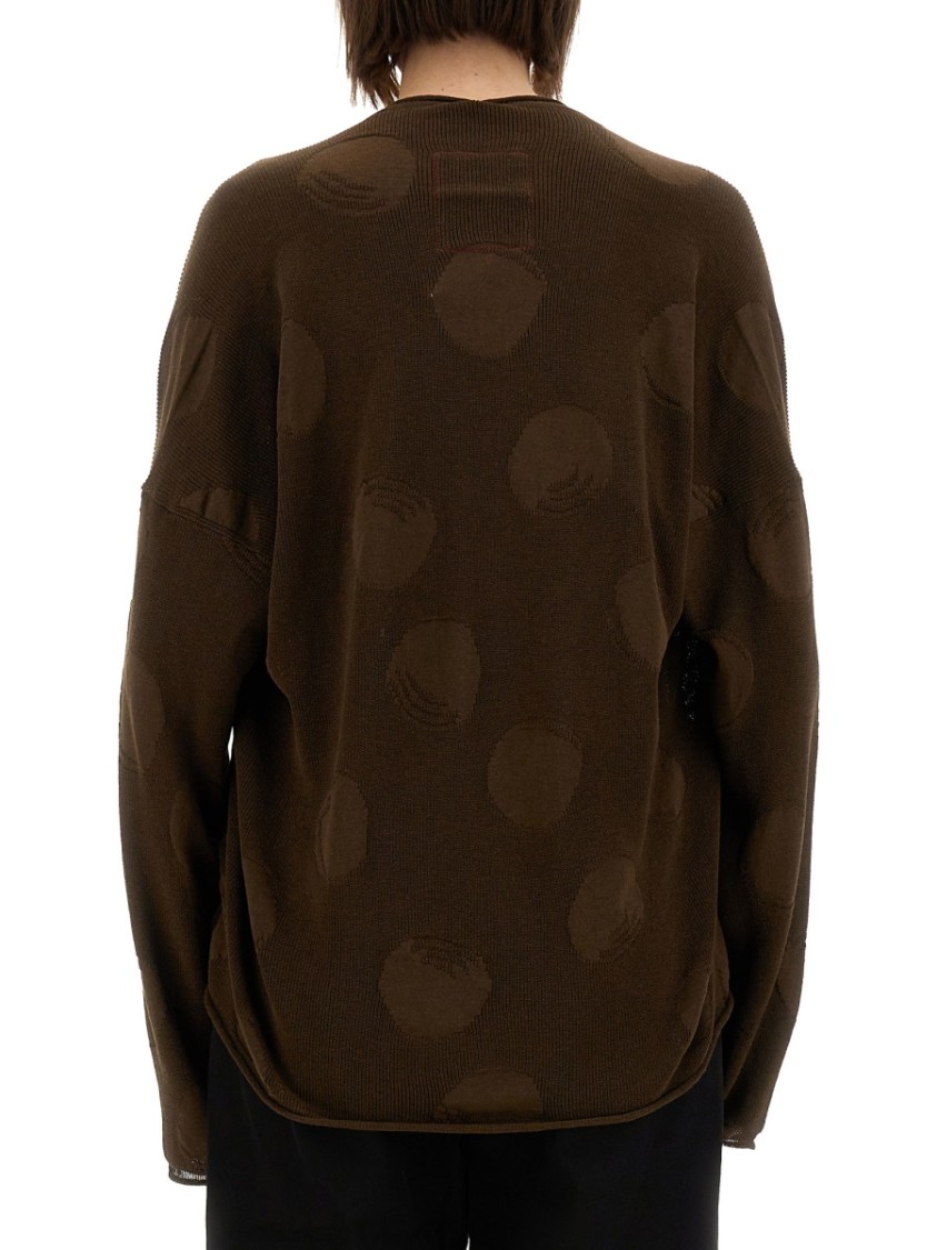 Uma Wang Knit Top With Polka Dot Pattern In Brown