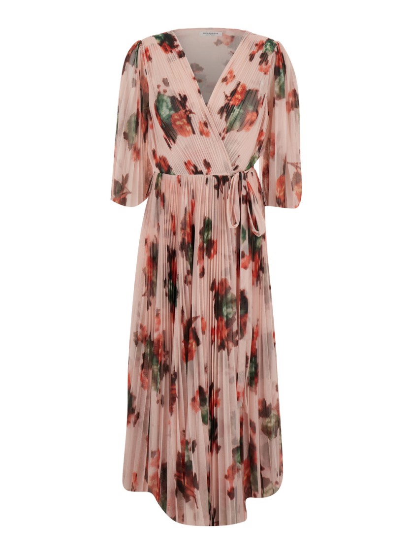 Shop Philosophy Di Lorenzo Serafini Printed Tulle Dress In Multicolor