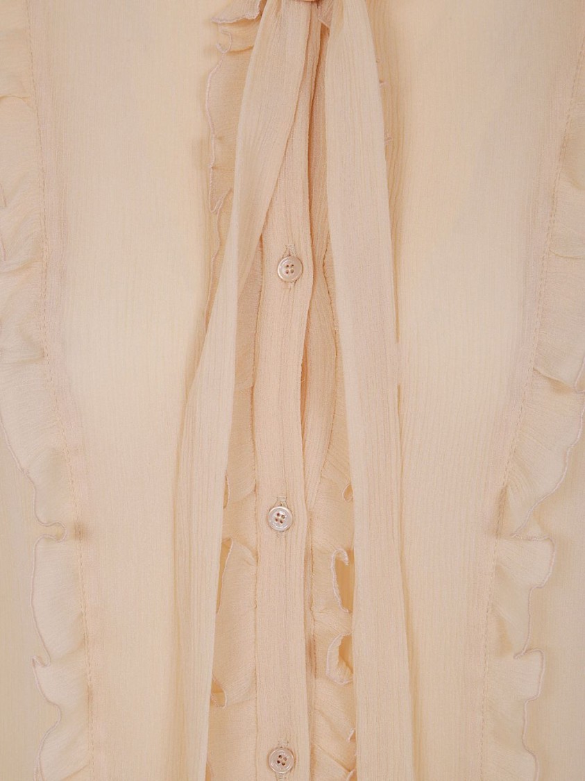 CHLOÉ CHLOÉ RUFFLED SILK SHIRT WITH SHEER ELEGANCE 