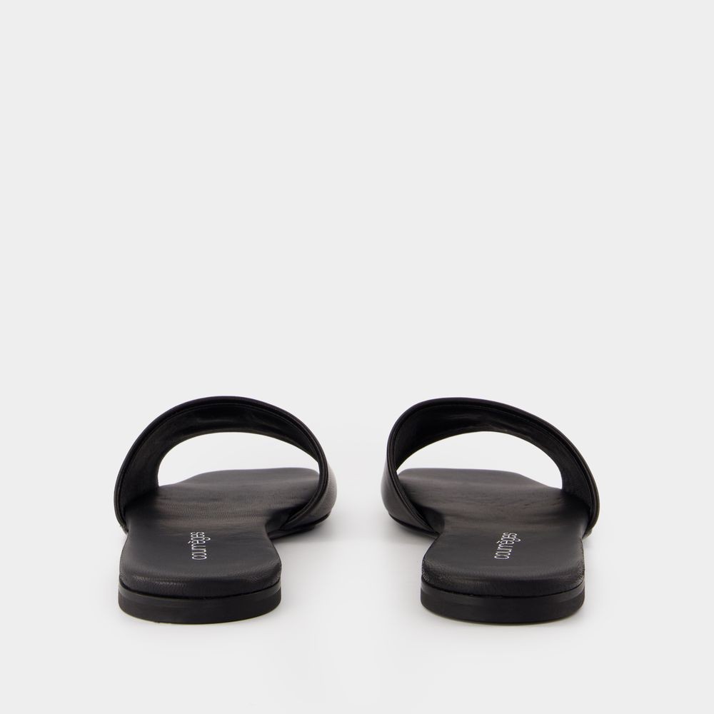 Shop Courrèges Heritage Shadow Sandals - Leather - Black