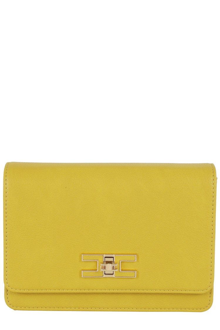 Elisabetta Franchi Groumette Chain Small Shoulder Bag In Gold
