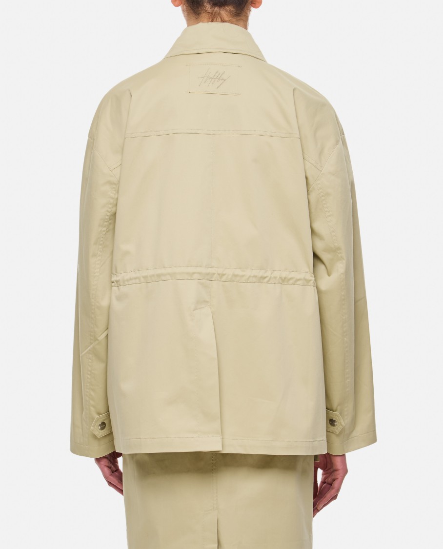 Halfboy Biege Parka With Drawstring Waist In Neutrals