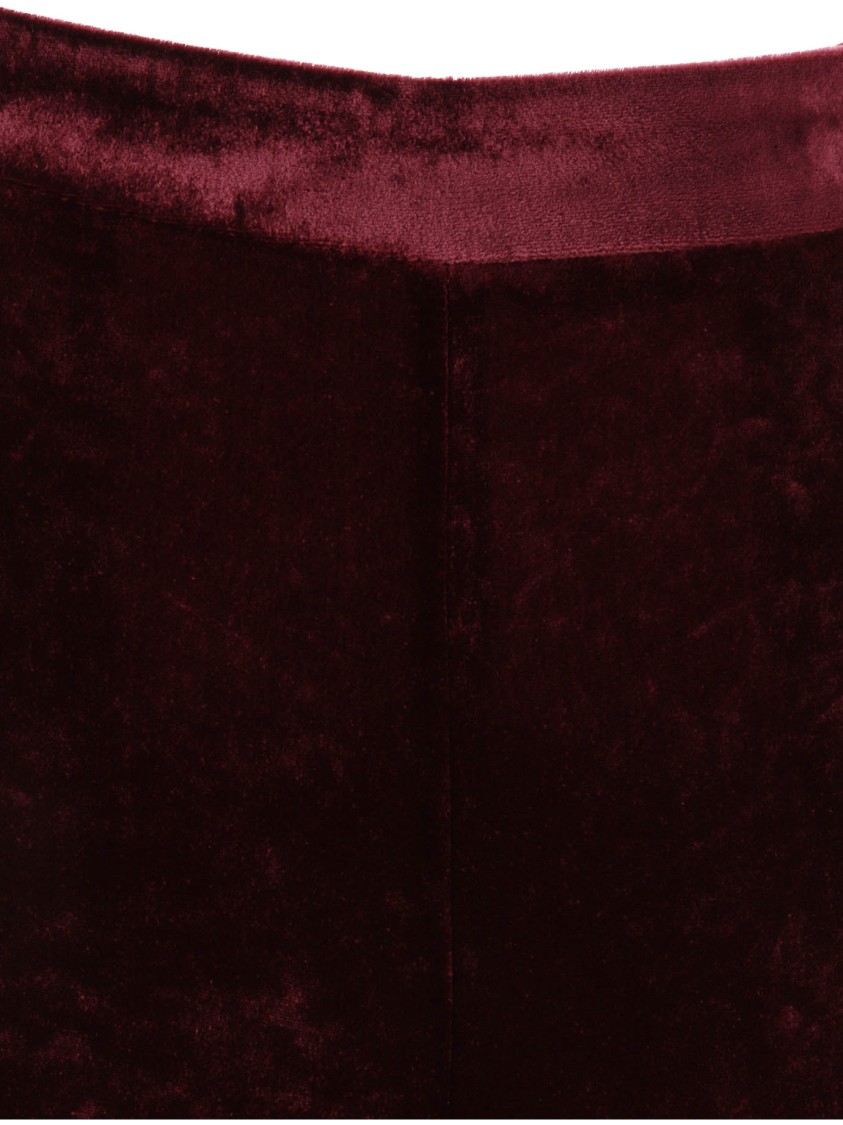 Etro Velvet Trousers With Elasticized High Waist In Burgundy