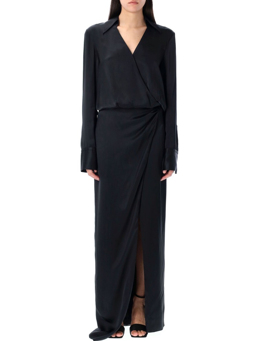 The Attico Long Shirt Dress Maxi in Black | THE LIST