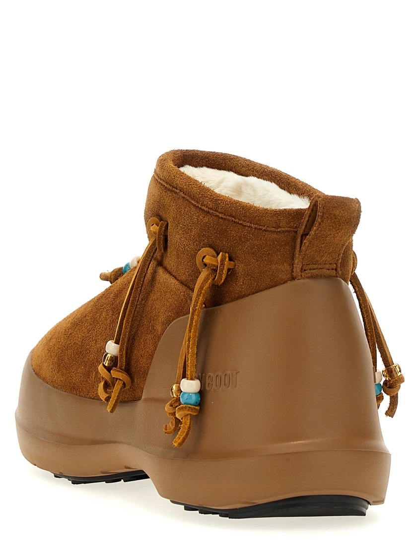 Moon Boot Luna Low Suede Beads Boots And Ankle Boots In Brown