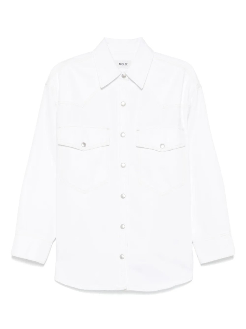 Agolde Press-stud Shirt In White