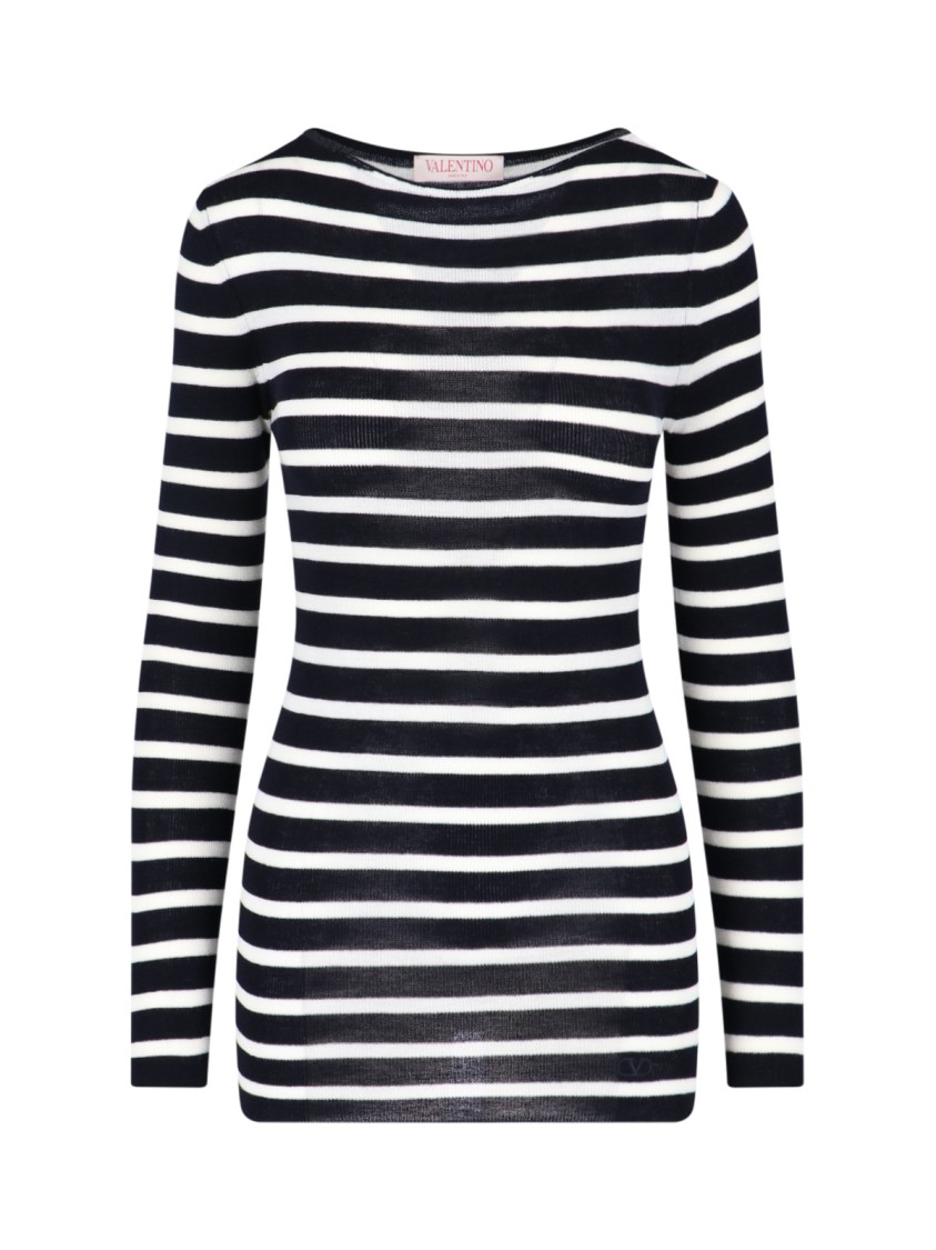 Valentino Striped Intarsia-knit Jumper