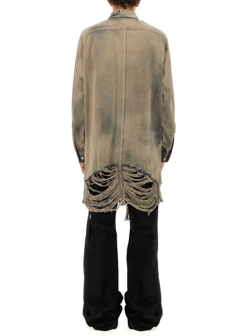 Shop Rick Owens Denim Jacket In Grey