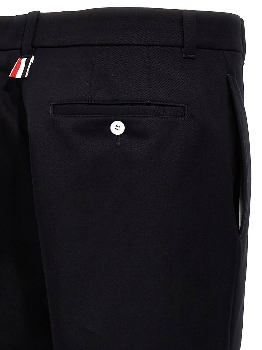 Thom Browne Unconstructed Combo Straight-leg Trousers In Blue