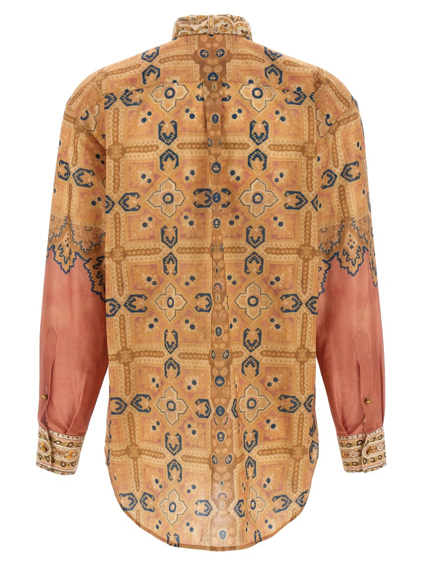 Valentino 'imaginary Journey' Patterned Shirt With Bow Tie In Multi