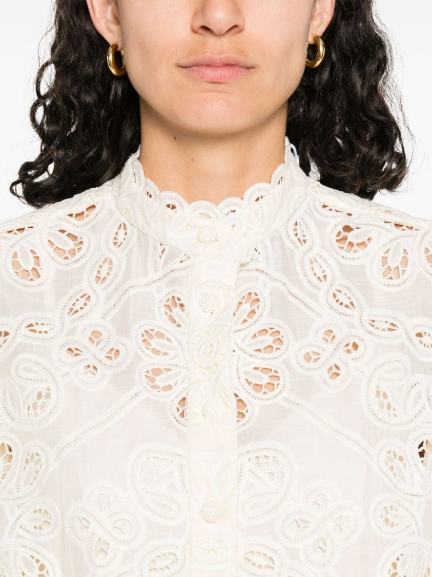 Zimmermann Rhiannon Embroidered Blouse In White