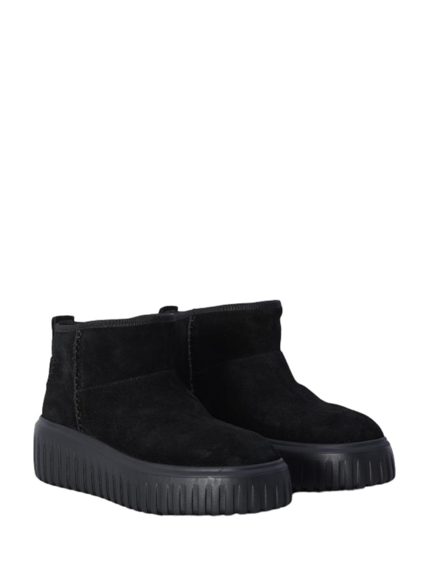 Hogan Black Ankle Boots With Soft Suede Upper In Black
