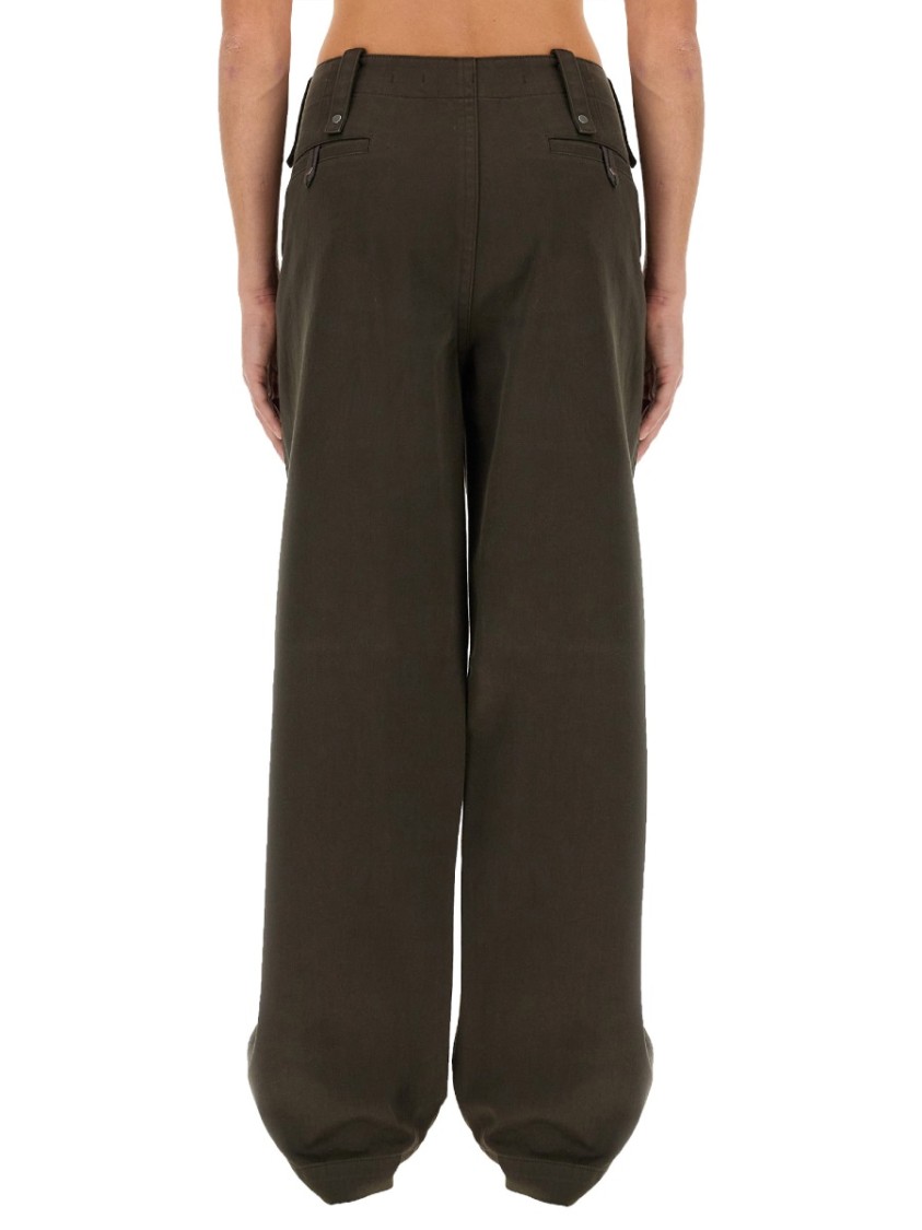 Shop Burberry Wide-leg Cotton Pants In Black