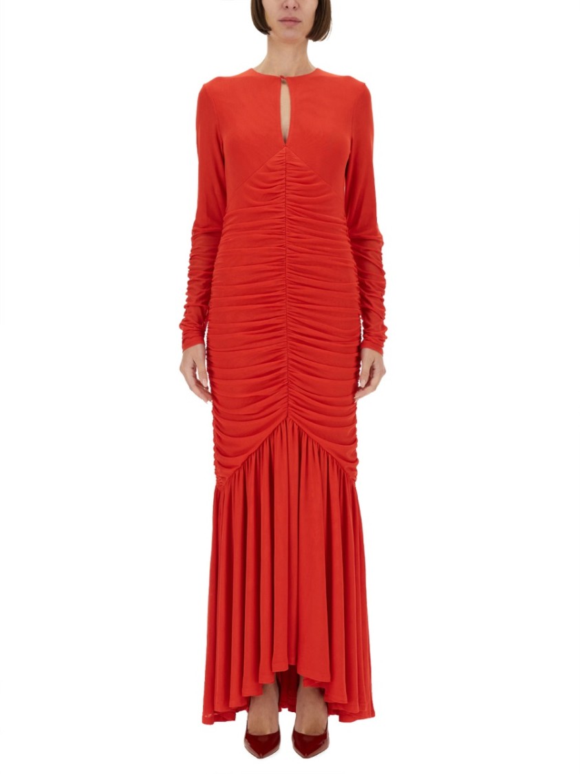 ROTATE BIRGER CHRISTENSEN ROTATE LONG DRESS WITH DRAPE
