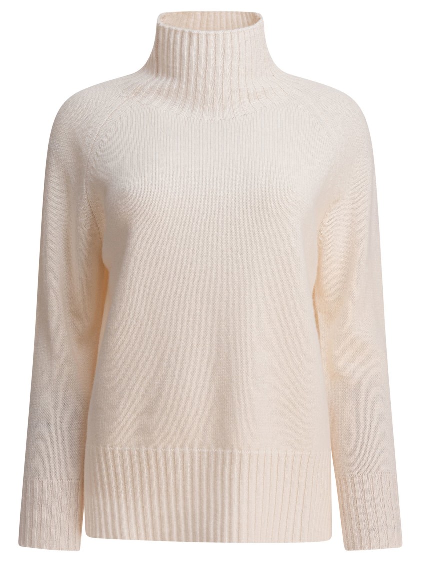 Kangra Cashmere Knit Sweater With Ribbed Turtleneck In Neutral