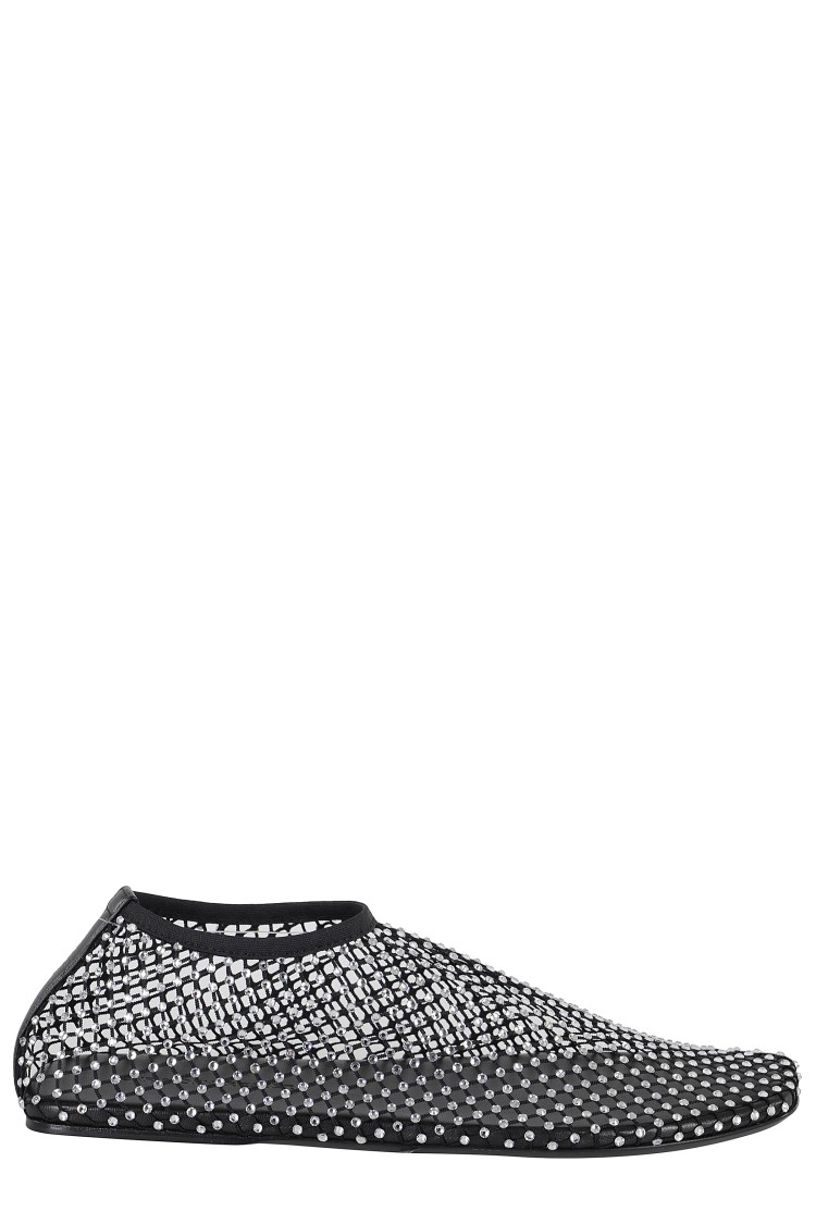 Christopher Esber Mesh Ballerina Flats With Micro Crystals Women In Black