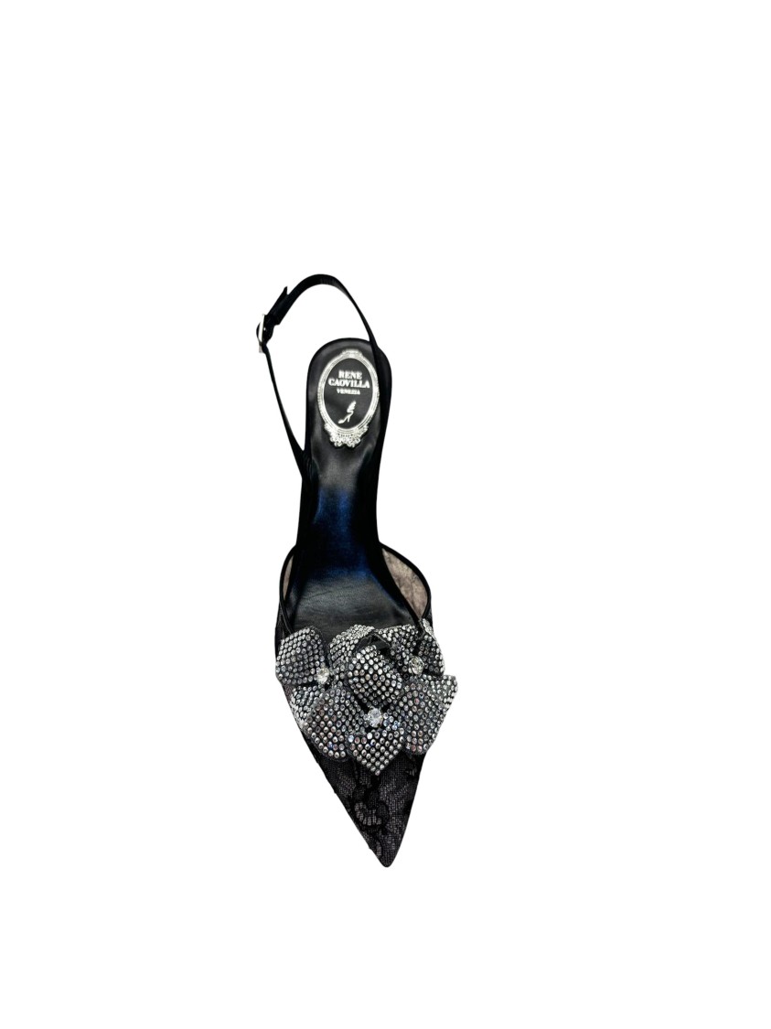 René Caovilla Crystal Slingback 80
