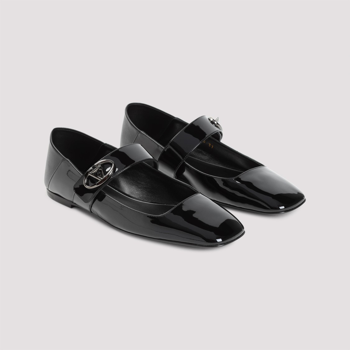 Shop Valentino Vlogo Locker Ballerina In Black