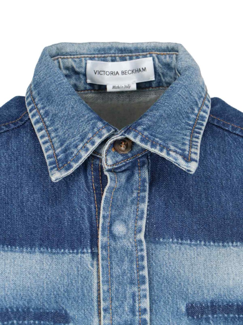 Victoria Beckham Women Camicia In Denim Schiarito In Blue