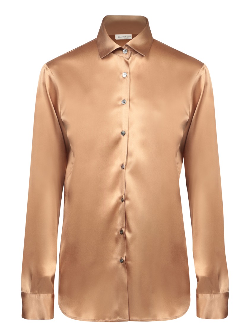 Blanca Vita Metallic Shirts In Brown