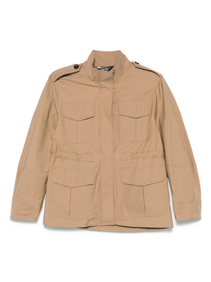 Max Mara Brown Parka With Fitted Waist In Neutral