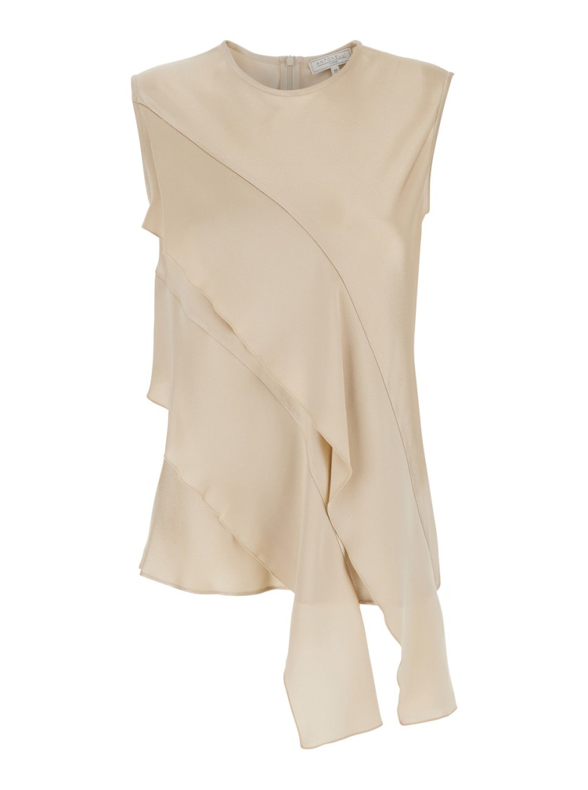 ANTONELLI ANTONELLI VITERBO SATIN RUFFLES TOP