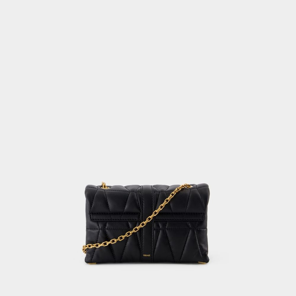Versace Kleio Mini Shoulder Bag - Leather - Black In Black