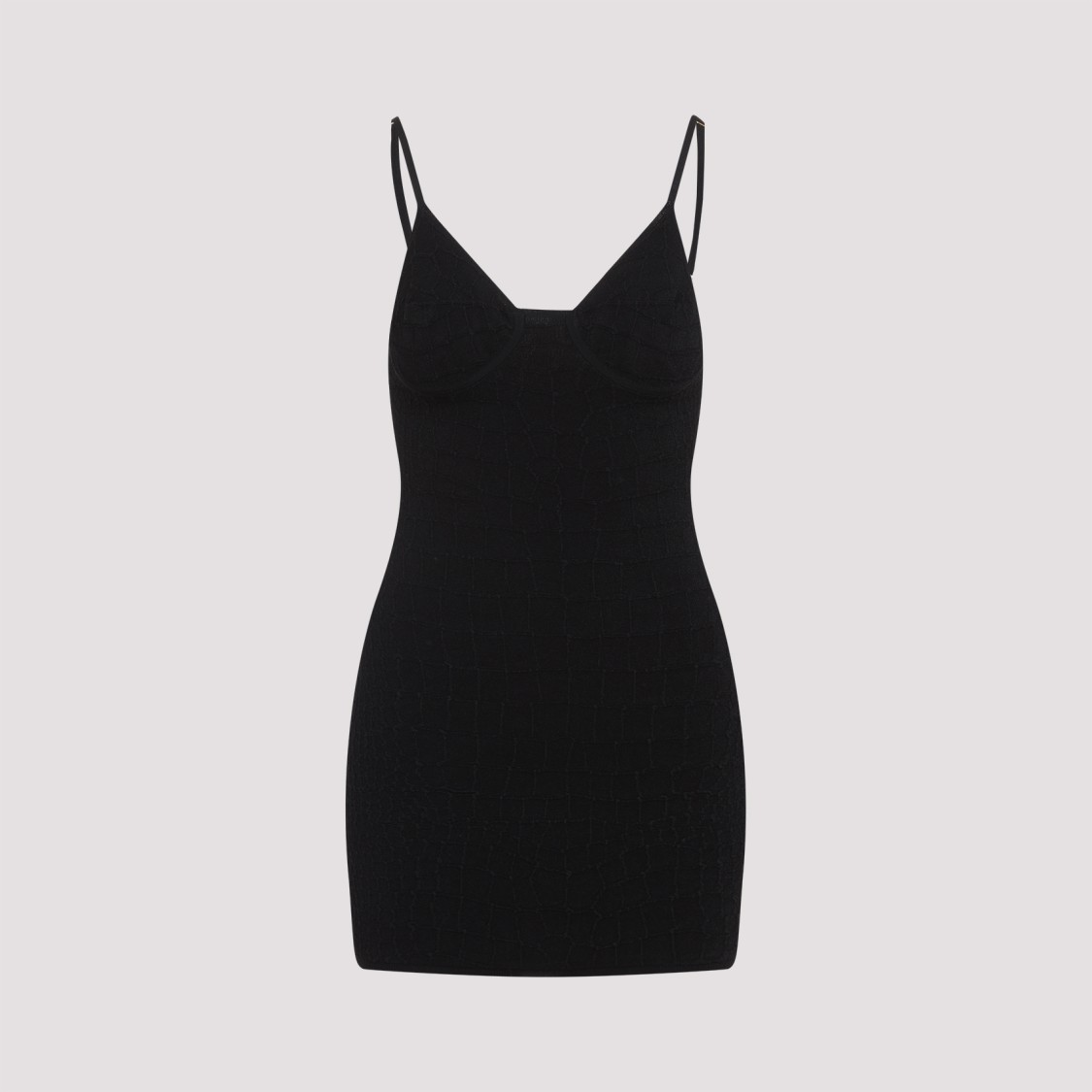 Jacquemus Womens Black The Scala Textured Sleeveless Knitted Mini Dress