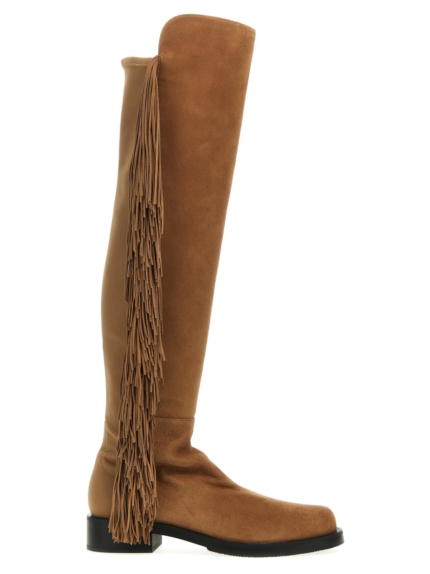 Stuart Weitzman 5050 Bold Fringe' Boots In Brown