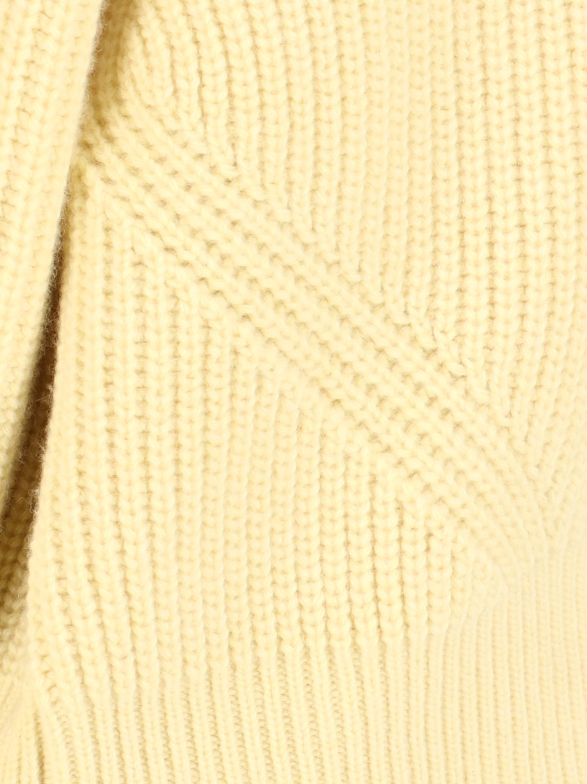 Sa Su Phi Cashmere Blend High-collar Knit Sweater In Yellow