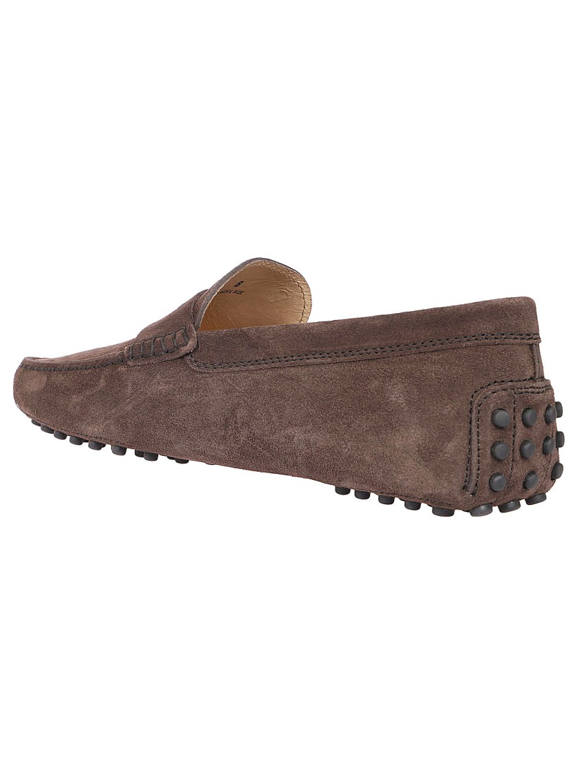 Tod's Moccasin-style Leather Loafers With Rubber Pebble Sole In Brown