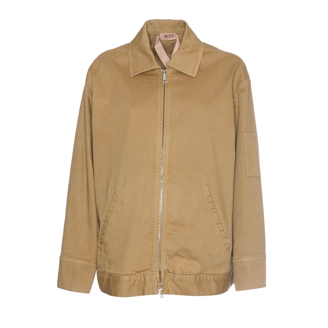 N°21 Cotton Blend Relaxed-fit Jacket With Classic Collar In Brown