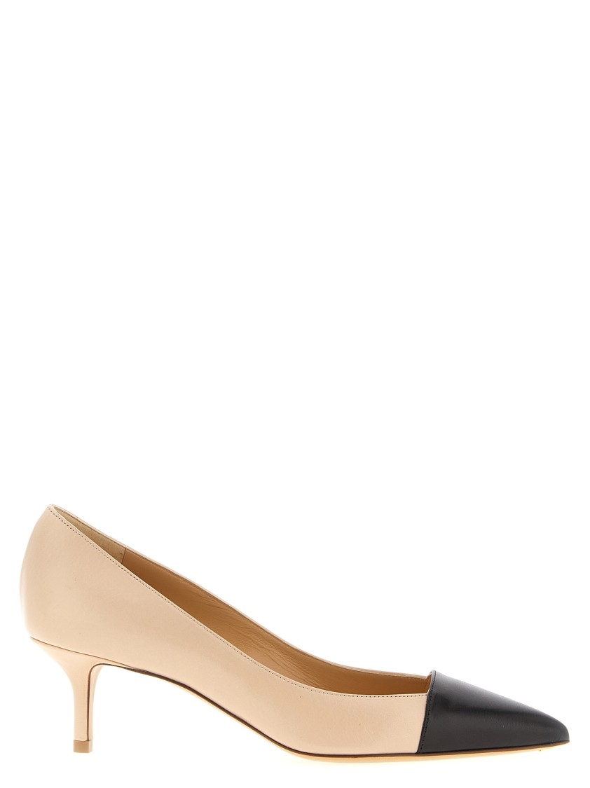 Francesco Russo 55mm Contrast-toe Pointed Pumps In Nude