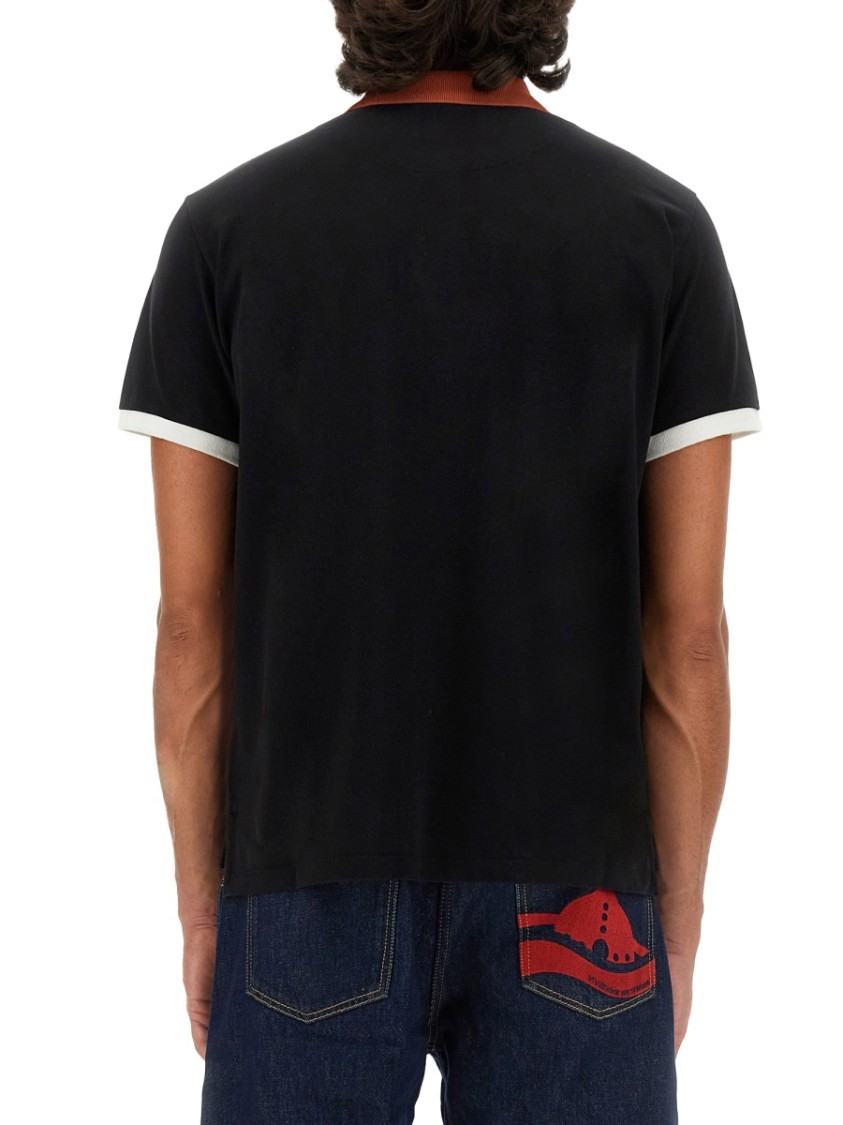 Shop Vivienne Westwood Classic Polo With Contrasting Collar In Black