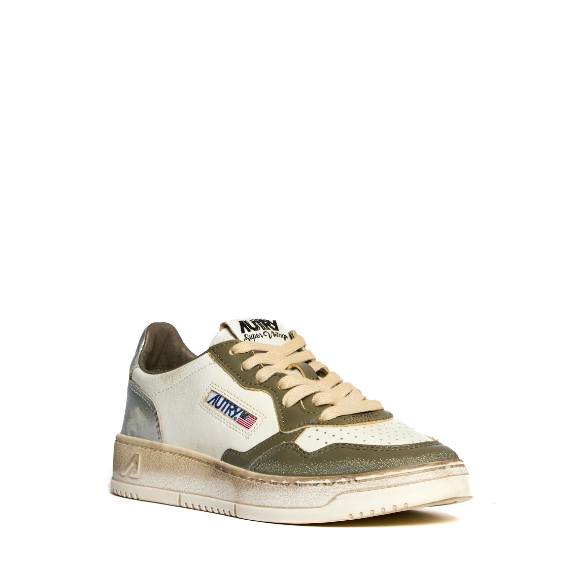 Autry Vintage Inspired Low-top Sneakers With Textured Accents In Multicolor