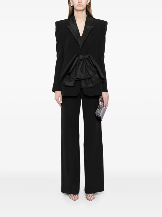 ボトムスその他 Saiid Kobeisy Black Tailored Crepe Jacket Crepe tailored jacket with taffeta collar and bow – Saiid