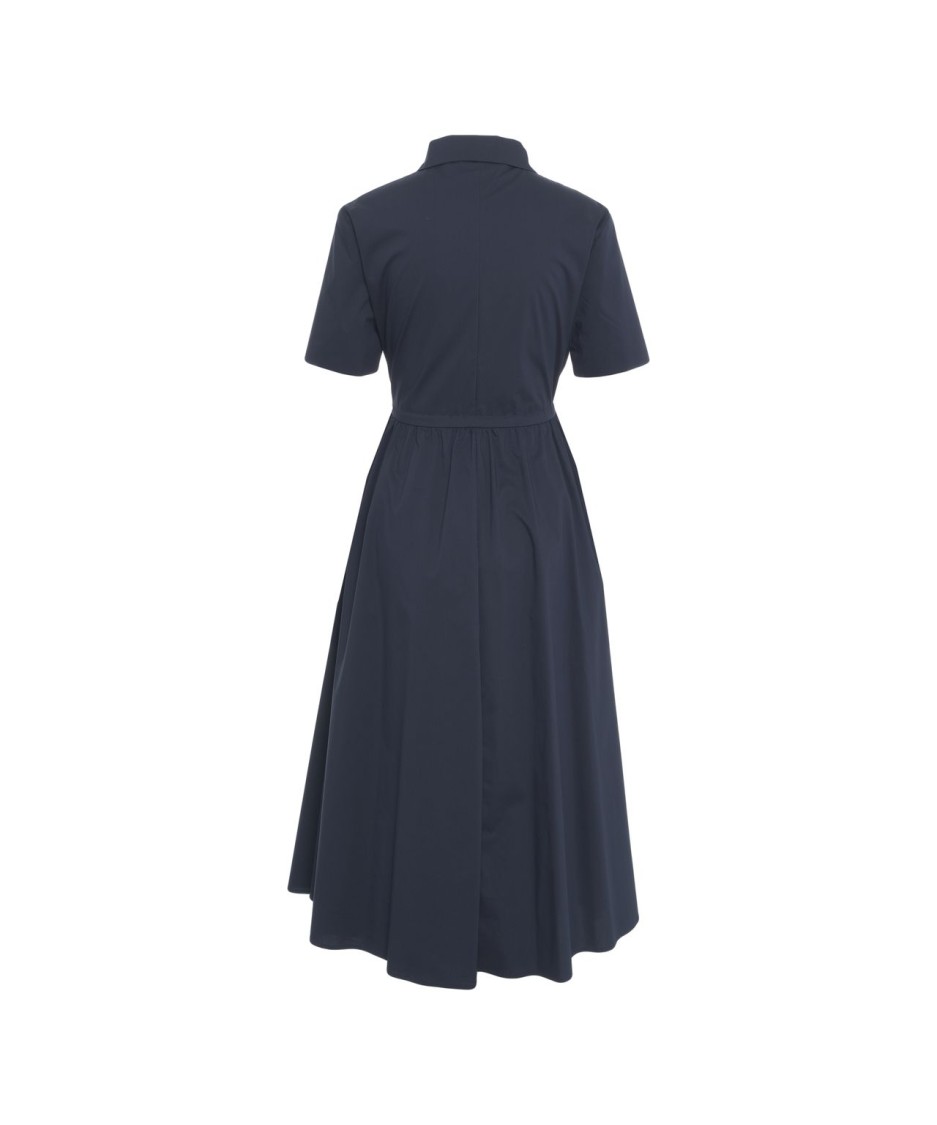 Add Drawstring Waist Midi Dress With Flared Cut