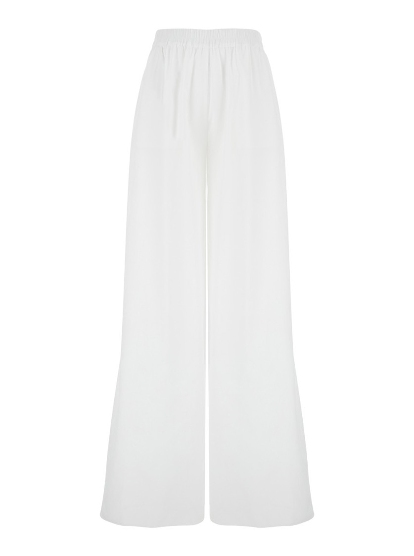 The Andamane 'wiley' White Pants With Elastic Waist And Wide Leg Design