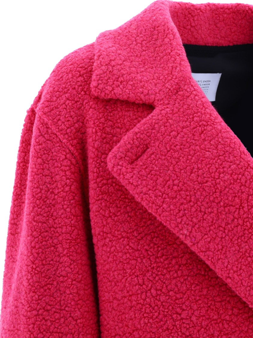 Harris Wharf London Double-breasted Boucle Wool Coat In Purple