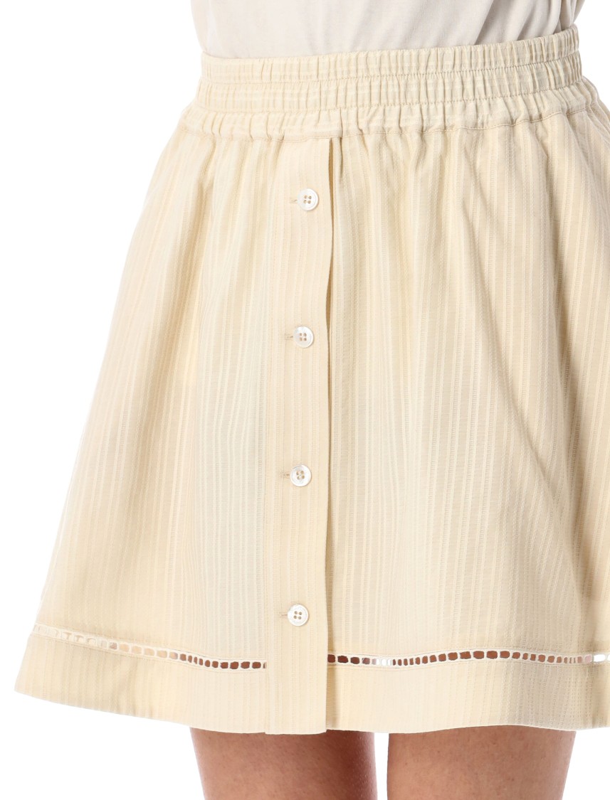 Shop Golden Goose Buttoned Mini Skirt In Neutrals