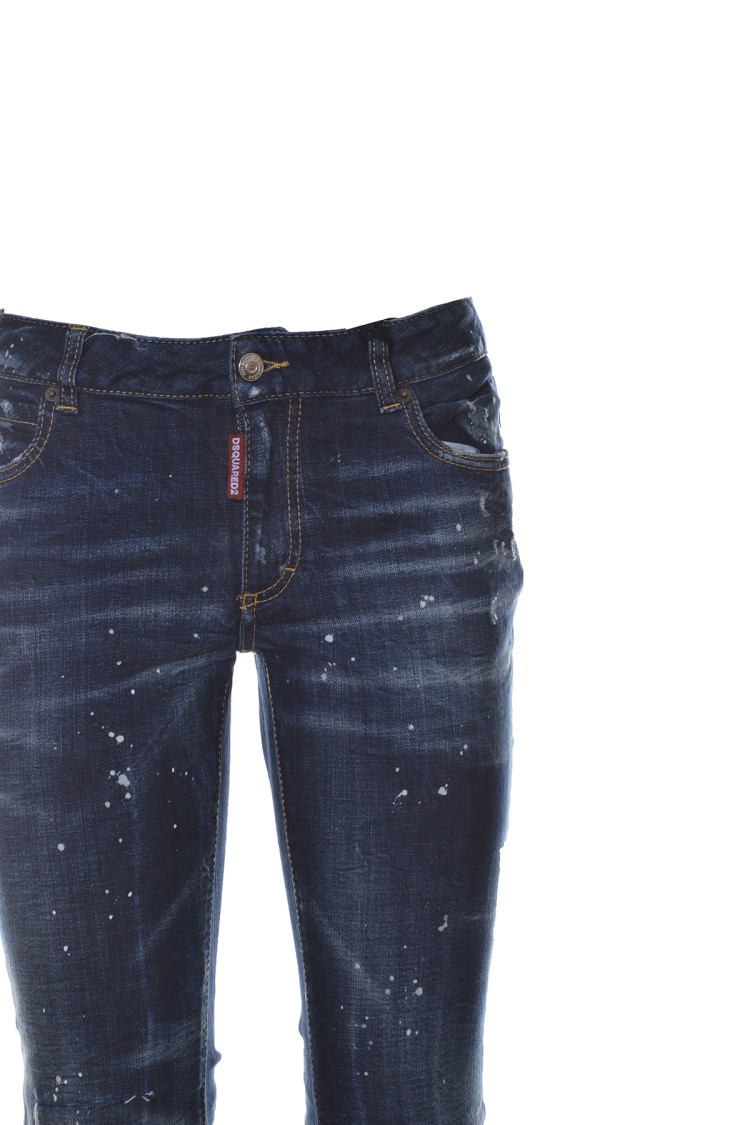 デニム・ジーパン Dsquared2 Dark Blue Cotton Bell Bottom Crop Jeans Dsquared2 Dark Blue Cotton Bell Bottom Crop Jeans | THE LIST
