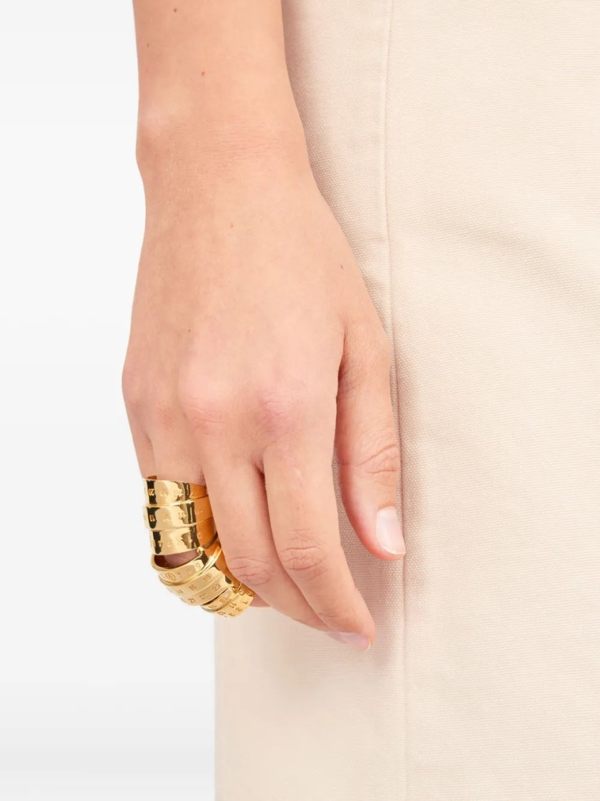 Mm6 Maison Margiela Mm6 By Maison Margiela Signature Numbers Motif Ring In Gold