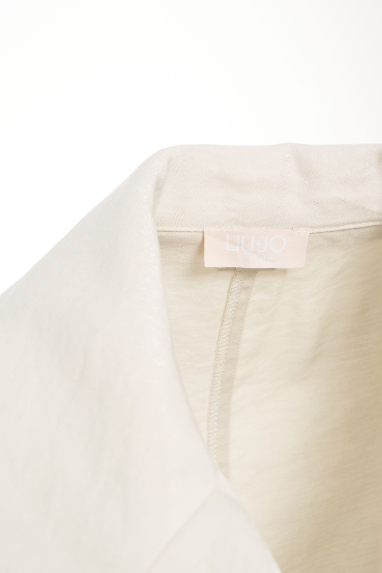 Liu •jo Liu Jo Sleeveless Beige Trench Vest With Notched Lapels
