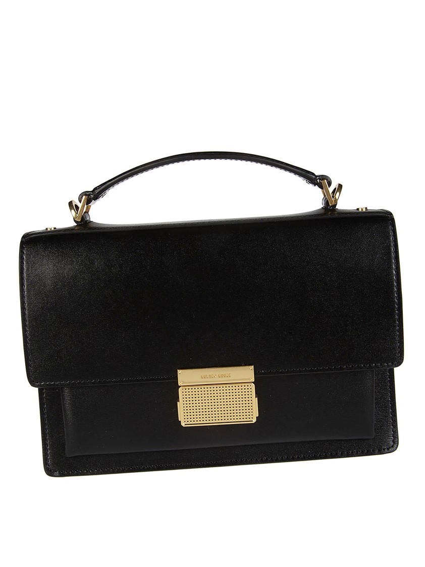 Golden Goose Venice Small Leather Briefcase Gold Closure