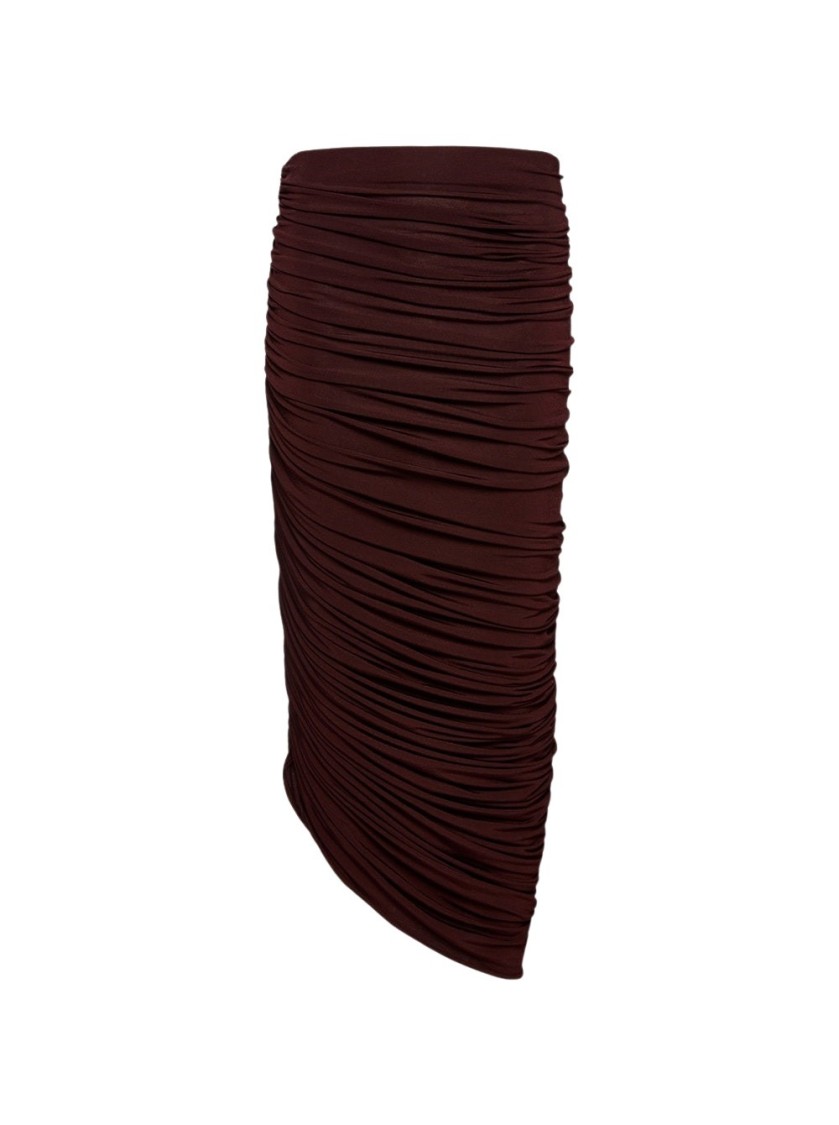 Shop Magda Butrym Asymmetrical Midi Skirt Bordeaux In Burgundy